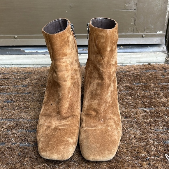 Calvin Klein Square Toe Suede Ankle Booties Bohemian Festival Summer Vibes Sz 8 - Picture 2 of 11